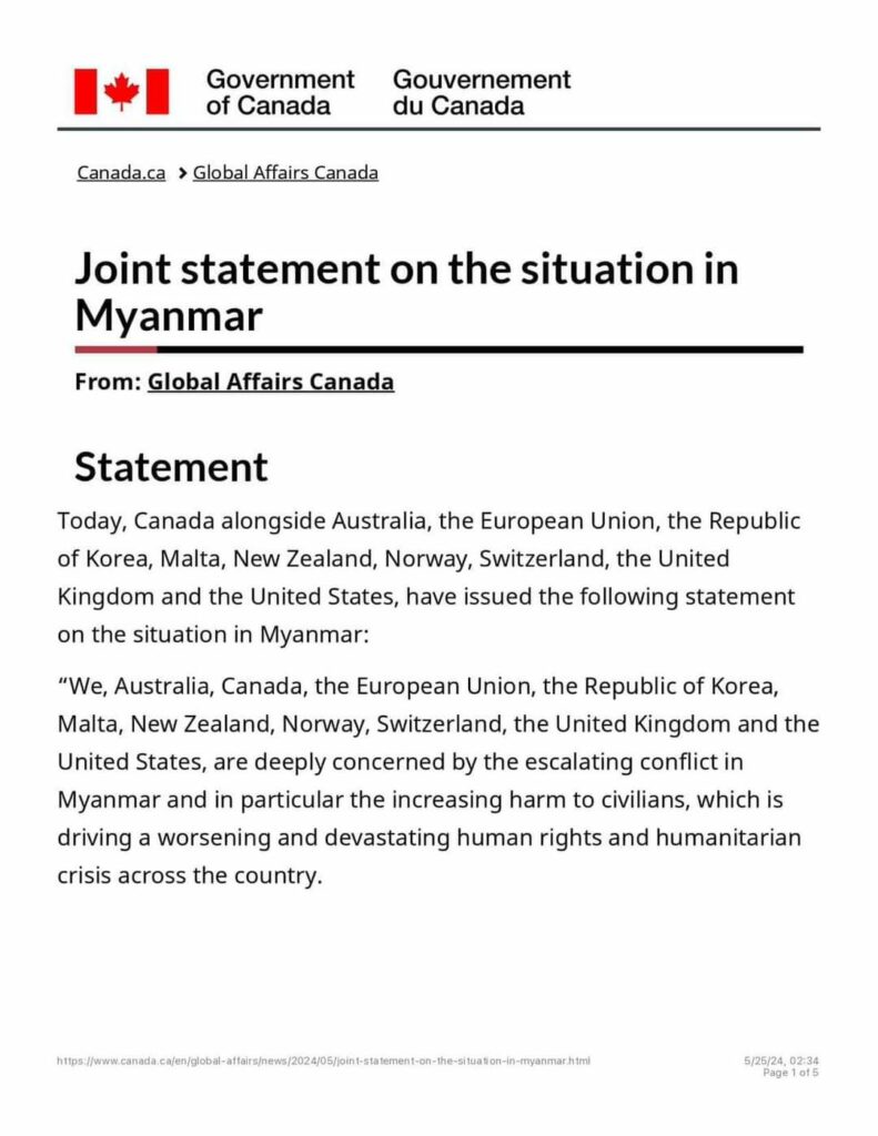 US, Canada including 9 countries and EU issued a joint statement on the ...